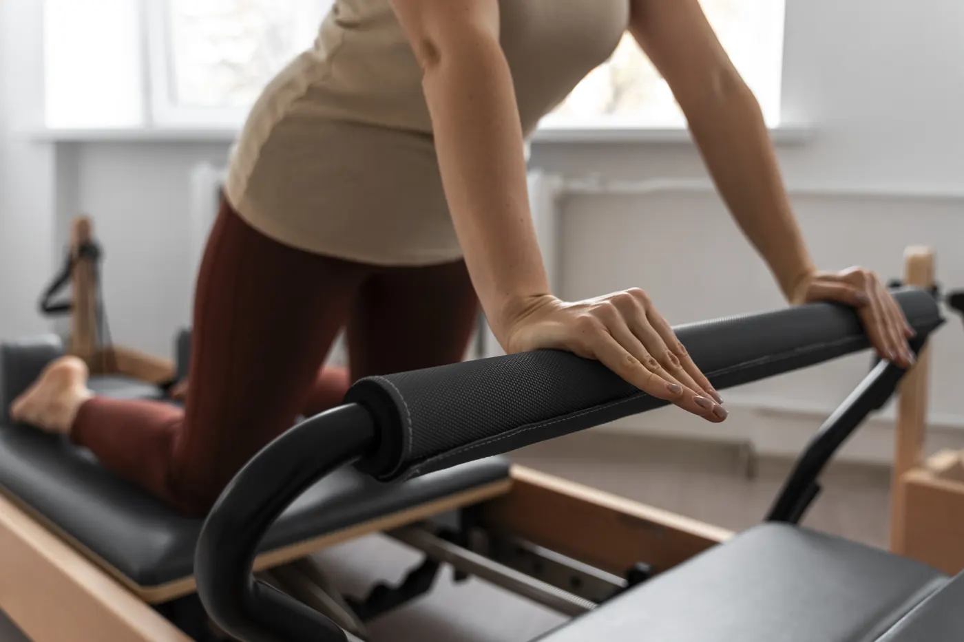 Ejercicio de rehabilitación sobre Reformer
